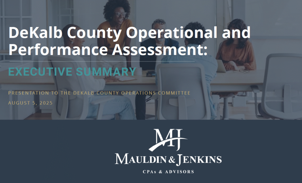 Graphs and reports from the DeKalb County operational and performance assessment.